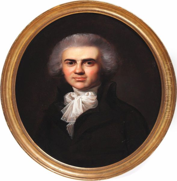 Portrait Of Dr Oil Painting by Jens Juel