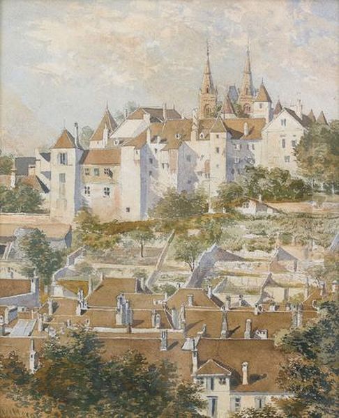 Ansicht Von Schloss Neuchatel Oil Painting by Jacques Henri Juillerat