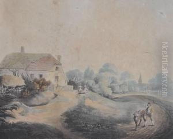 Cottage Scene Near Colchester Oil Painting by Francis Jukes