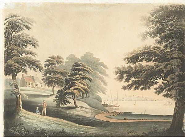 Newyork From Hobuck Ferry House, New Jersey Oil Painting by Francis Jukes