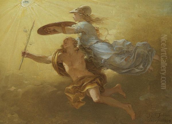 Apollo And Minerva Oil Painting by Simon Julien De Parme