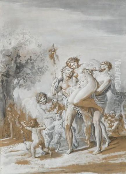 Bacchanale Oil Painting by Simon Julien De Parme