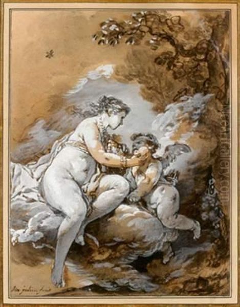 Venus Et L'amour Oil Painting by Simon Julien De Parme