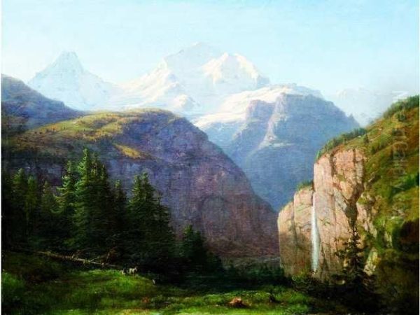 Vue De La Jungfrau Oil Painting by Henri Philippe George Julliard