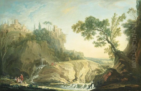 Paysage Pastoral Au Torrent Oil Painting by Nicolas-Jacques Juliard