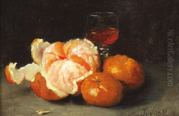 Nature Morte Aux Oranges Oil Painting by Charles Frederic Jung