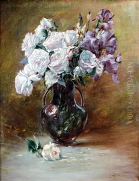 Bouquet Defleurs Oil Painting by Charles Frederic Jung