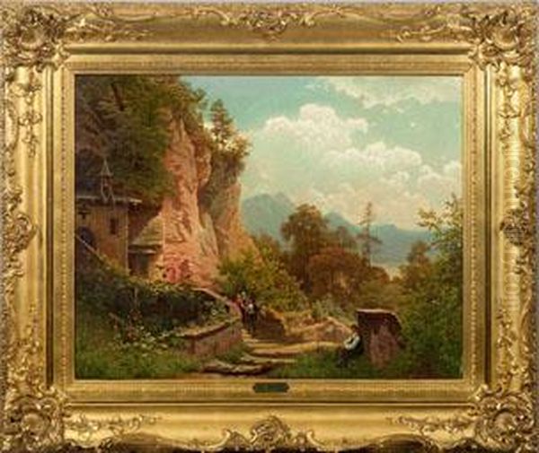 Landschaftsmotiv Aus Dem Bayerischen Gebirge Oil Painting by Carl Jungheim