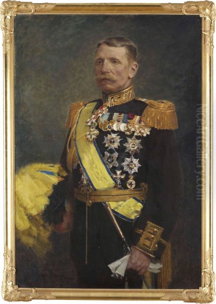 General Hugo Jungstedt Med Maka Cecilia Oil Painting by Axel Jungstedt