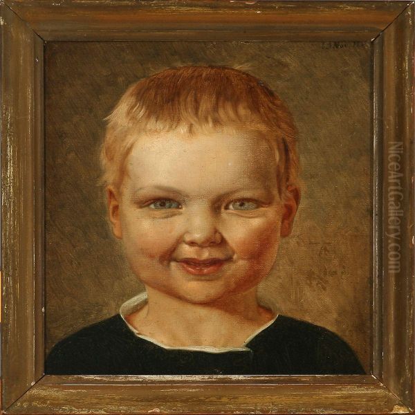 Portrait Of A Young Boy Oil Painting by Georg U.F. Fritz Jurgensen