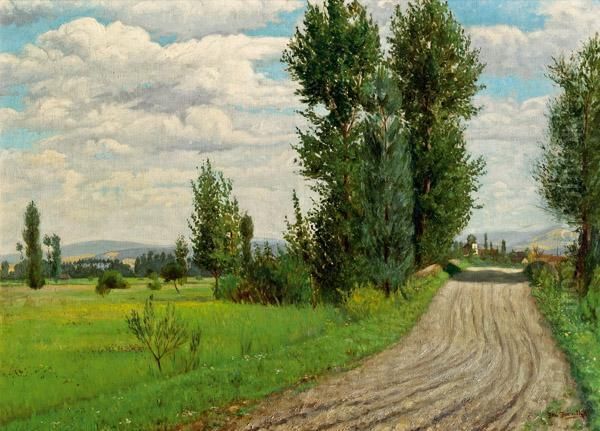 Landschaft Oil Painting by Josef Jurutka