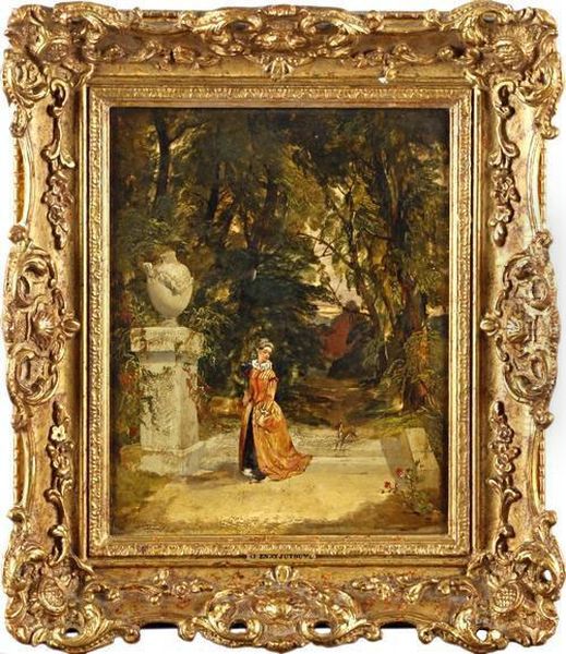 An Elegant Stroll Oil Painting by Henry Jutsum