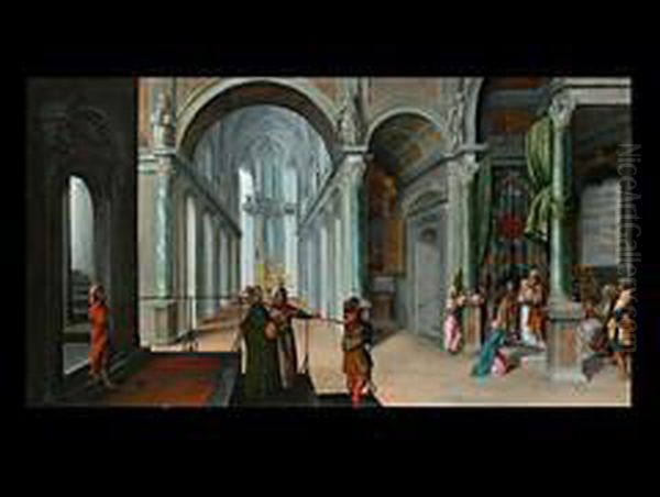 Darbringung Im Tempel Oil Painting by Paul Juvenel