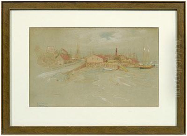 C.s. Kaelin/the Anchorage/east Gloucester Oil Painting by Charles Salis Kaelin