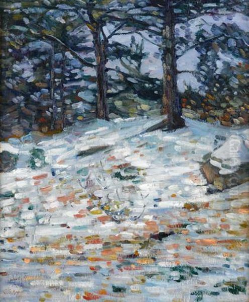 Winter Woods Oil Painting by Charles Salis Kaelin