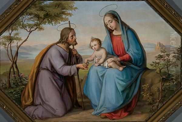 The Holy Family Oil Painting by Josef Kaestner