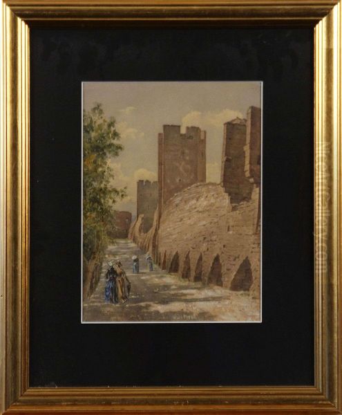 Visby Ringmur Oil Painting by Johan Kahl