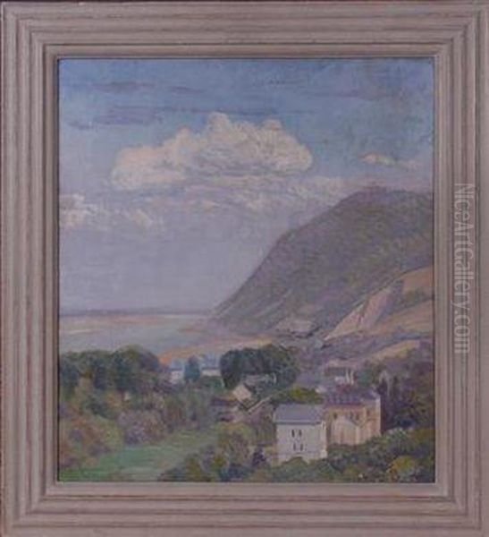 Blick Vom Kahlenberg Auf Leopoldsberg Bei Wien Oil Painting by Max Kahrer