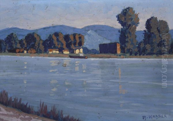 On The Danube Oil Painting by Max Kahrer