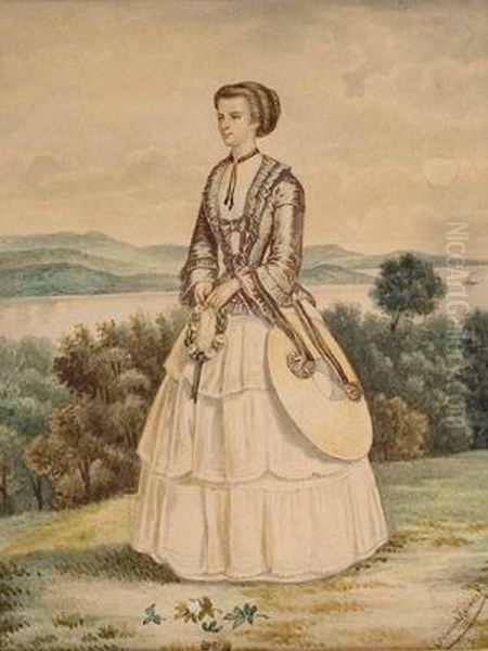 Kaiserin Elisabeth Von Osterreich Oil Painting by Eduard Kaiser