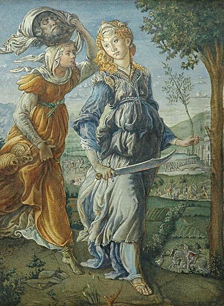 Judyta - Wg Sandro Botticelli Oil Painting by Eduard Kaiser