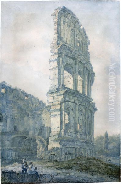 View Of The Colosseum Oil Painting by Franz Keiserman