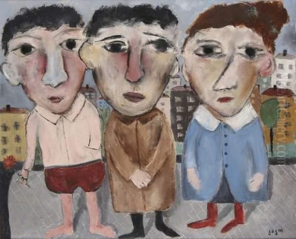 Personnages Oil Painting by Tsuji Kako