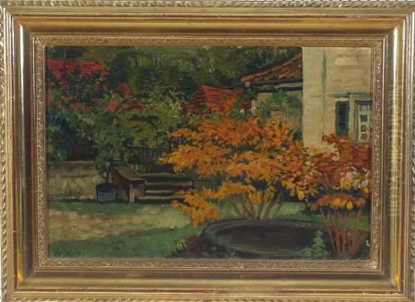 Herbstlicher Garten Oil Painting by Wilhelm Kalb