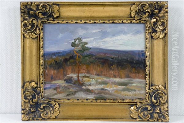 Vaaramaisema - Fjallandskap Oil Painting by Esa Kalervo