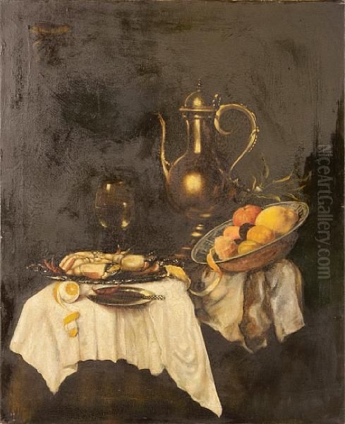 A Still Life With Fruit And Shellfish Oil Painting by Willem Kalf