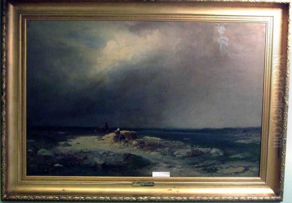 Kustlandskap. Oil Painting by Anders Kallenberg