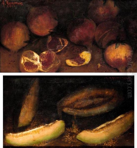 A Pair Of Still Lifes Oil Painting by Alexandros Kalloudis