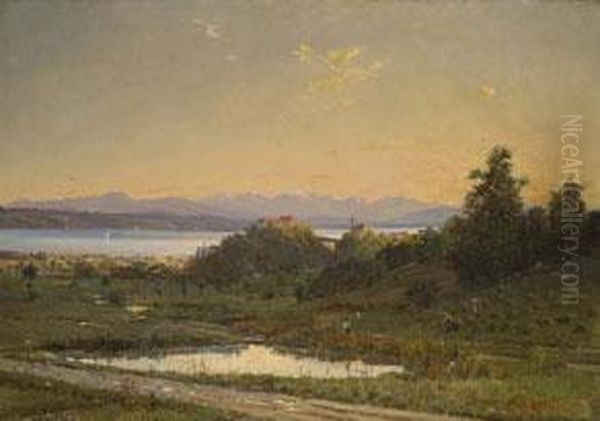 Blick Auf Starnberg Mit Altem Schloss Oil Painting by Karl Kaltenmoser