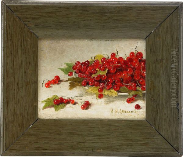 Still Life With Redcurrants Oil Painting by Alexander Stepanov. Kaminski