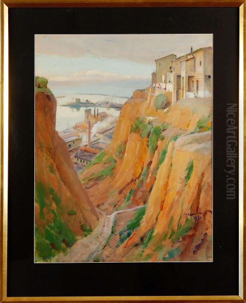 Hamnen I Empedocle Vid Agrigento Oil Painting by Ivar Kamke