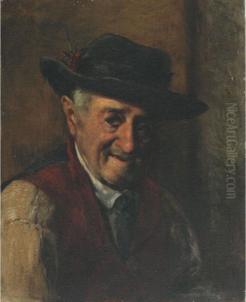 A Friendly Smile Oil Painting by Ludwig Kandler