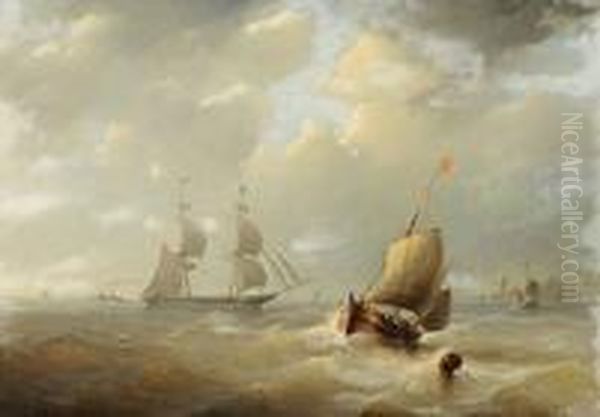 Marine Oil Painting by Christiaan Cornelis Kannemans