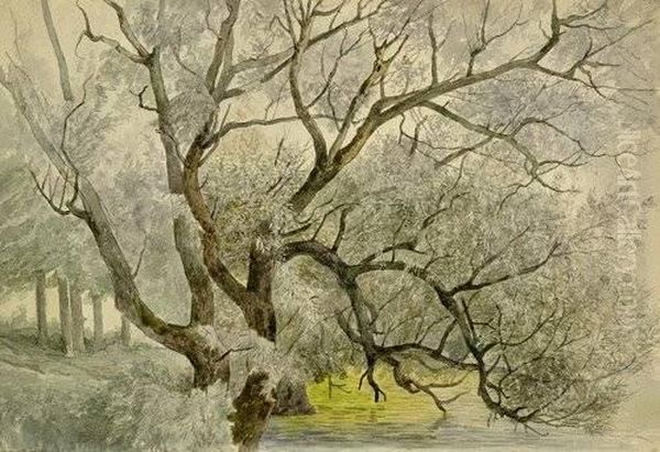 Im Park Von Schlos Wil Oil Painting by Edmund Friedrich Kanoldt