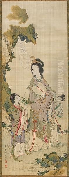 Dated 1853 Oil Painting by Mori Kansai