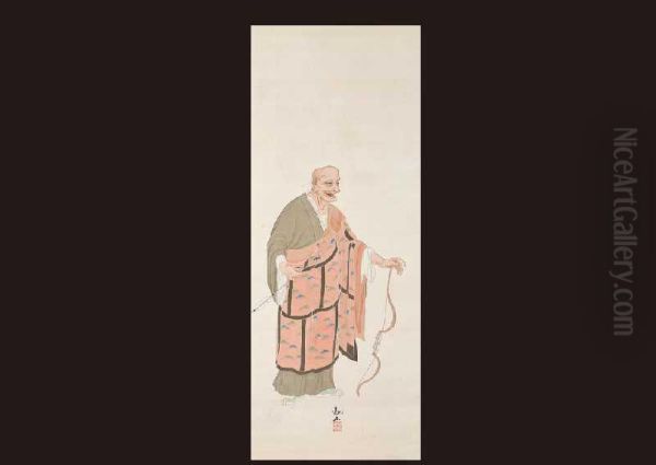 Sanpei Figure Oil Painting by Shimomura Kanzan