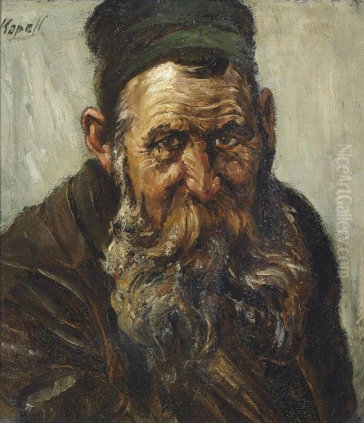 Portrait Of A Rabbi Oil Painting by Paul Kapell