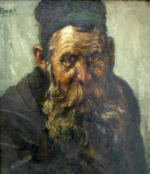 Portrait Of An Old Man With A Beard Oil Painting by Paul Kapell