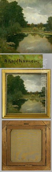 Sommerliche Stimmungslandschaft Oil Painting by Adolf Kapfhammer