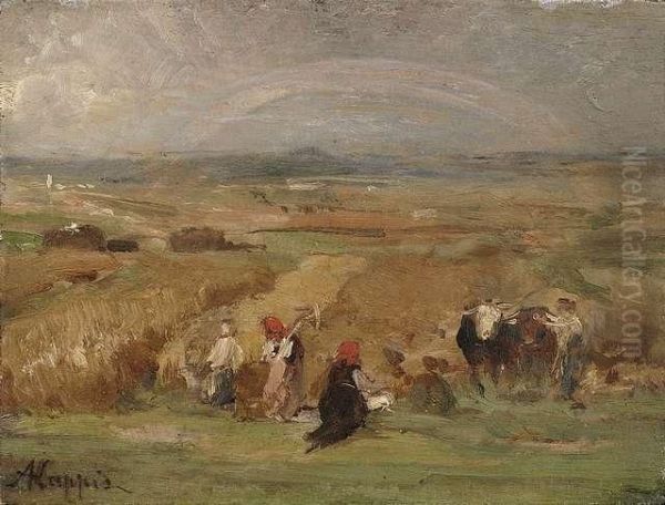 Hay Harvest. Oil Painting by Albert Kappis