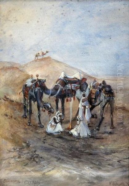 Rest In The Desert Oil Painting by Nikolai Nikolaevich Karazin