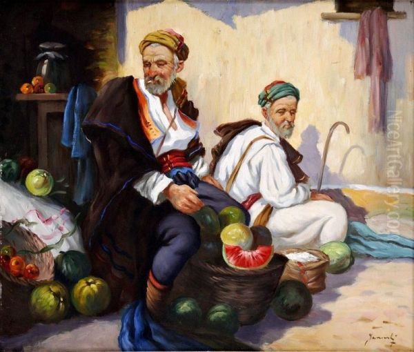 Predavaci Melonov Oil Painting by Janovsky Jan Karel