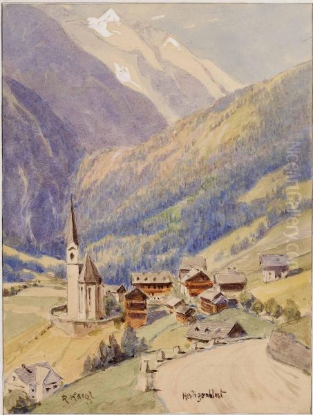 Blick Auf Heiligenblut Oil Painting by Rudolf Kargl