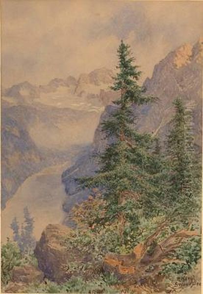 Gosausee Oil Painting by Rudolf Kargl