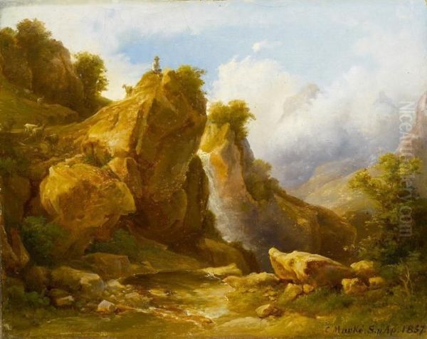 Landschaft Mit Hirten Oil Painting by Karoly, the Elder Marko