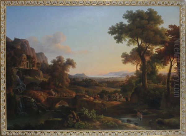 An Arcadian Landscape With The Triumph Of Bacchus Oil Painting by Karoly, the Elder Marko